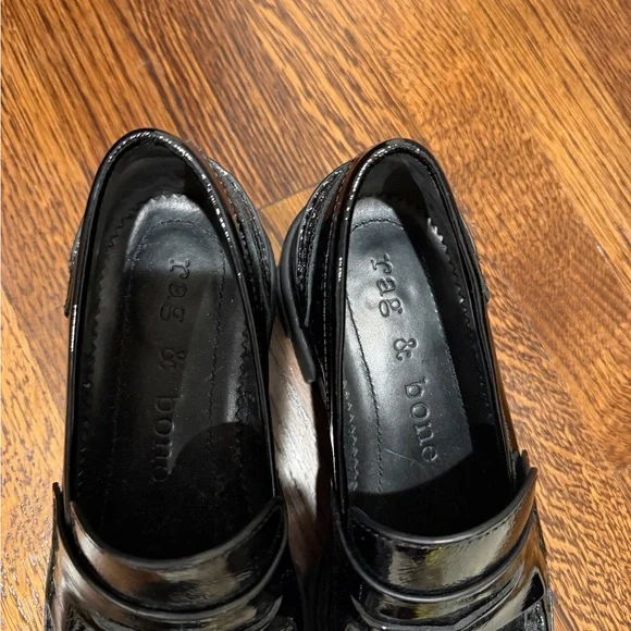 Rag and Bone Quinn Patent Platform Leather Loafers - Picture 6 of 6